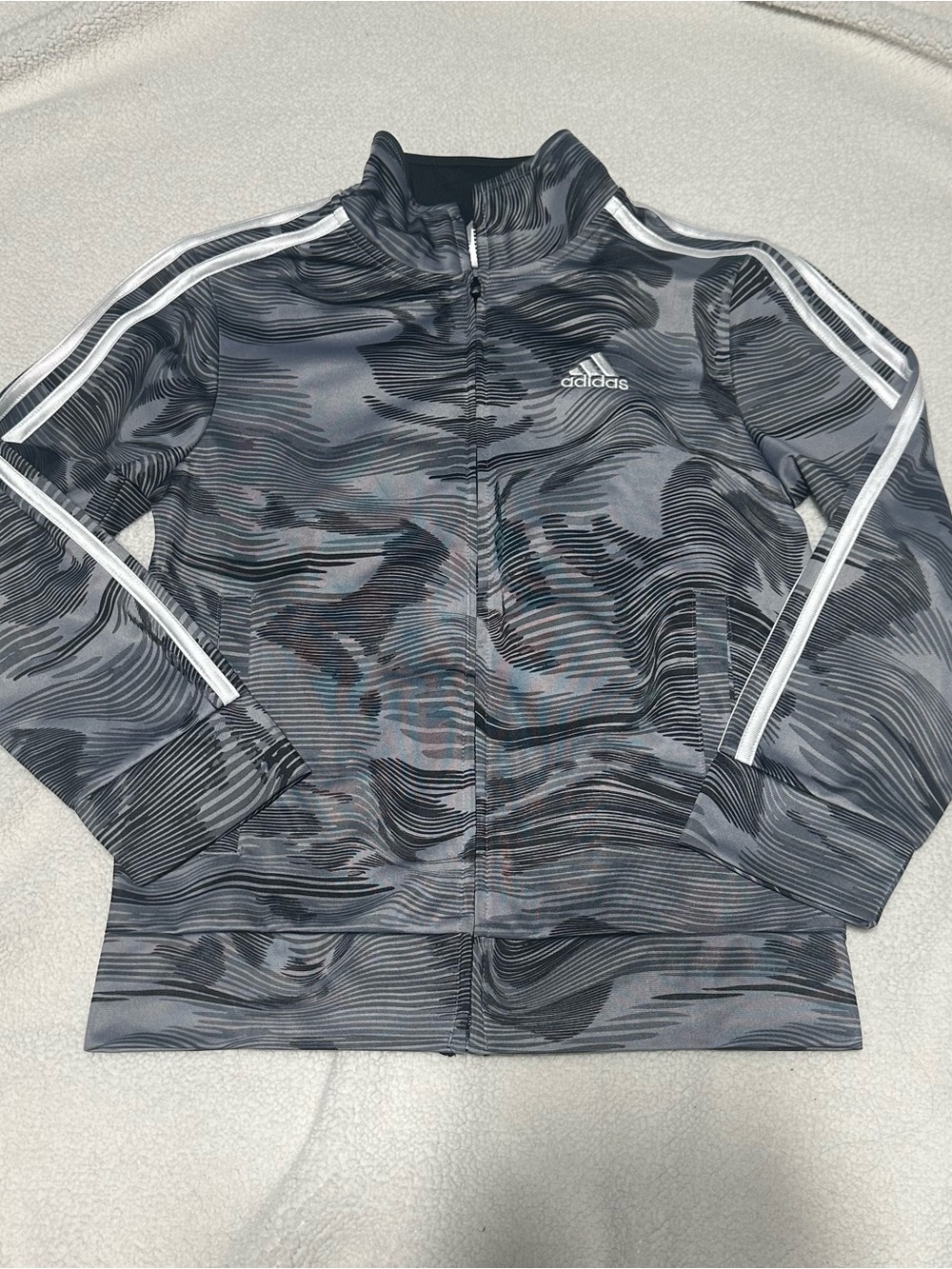 adidas Kids' Gray & Black Patterned Jacket